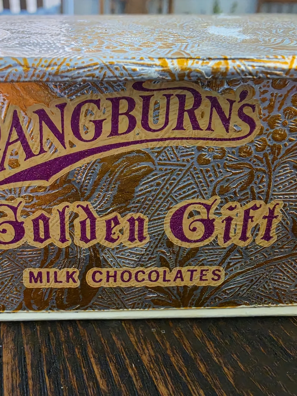 Vintage Pangburn's Golden Gift Milk Chocolates Candy Box Fort Worth Texas 1950s